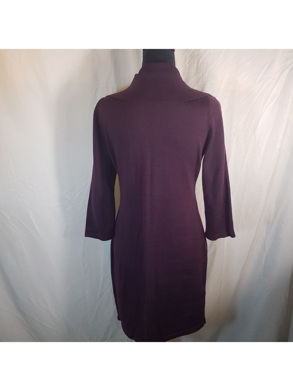 Ellen Tracy Burgundy Knit Bodycon Dress - PM - Picture 4 of 5